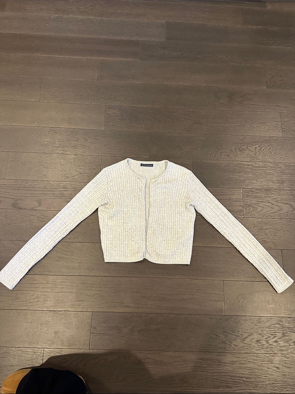 Brandy Melville Cream Cable Knit Cropped Cardigan